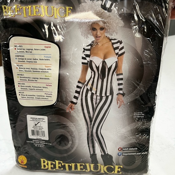 Rubie's Striped Beetlejuice Costume with Black and White - Picture 3 of 5